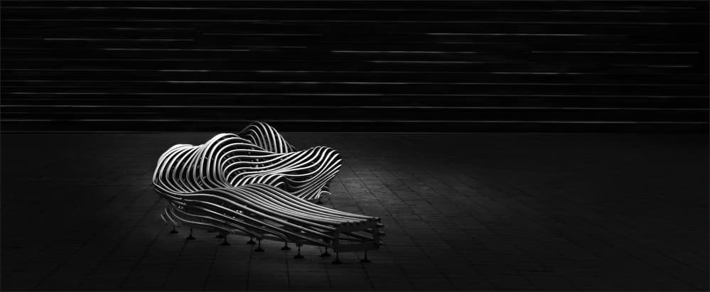 Dynamic Striped Form by Gilbert Claes — canvas wall art
