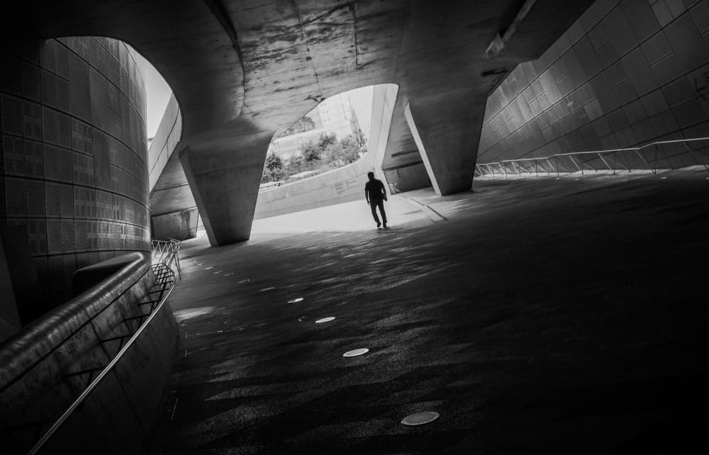 Shadow Walker Urban Path by Mi Young Choi — canvas wall art
