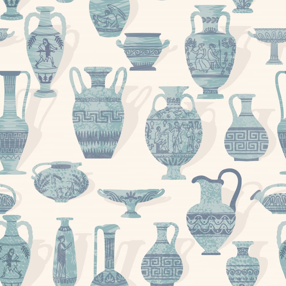 Mythological Greek Vessels by Annick — canvas wall art