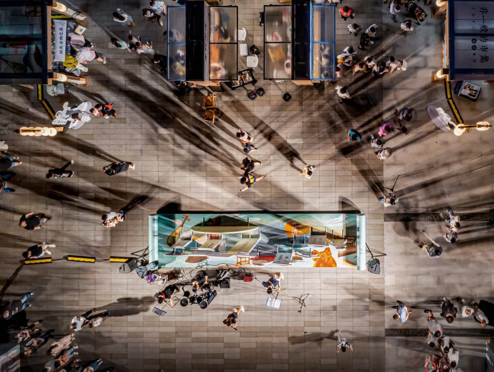 Overhead City Shadows by Irene Wu — canvas wall art