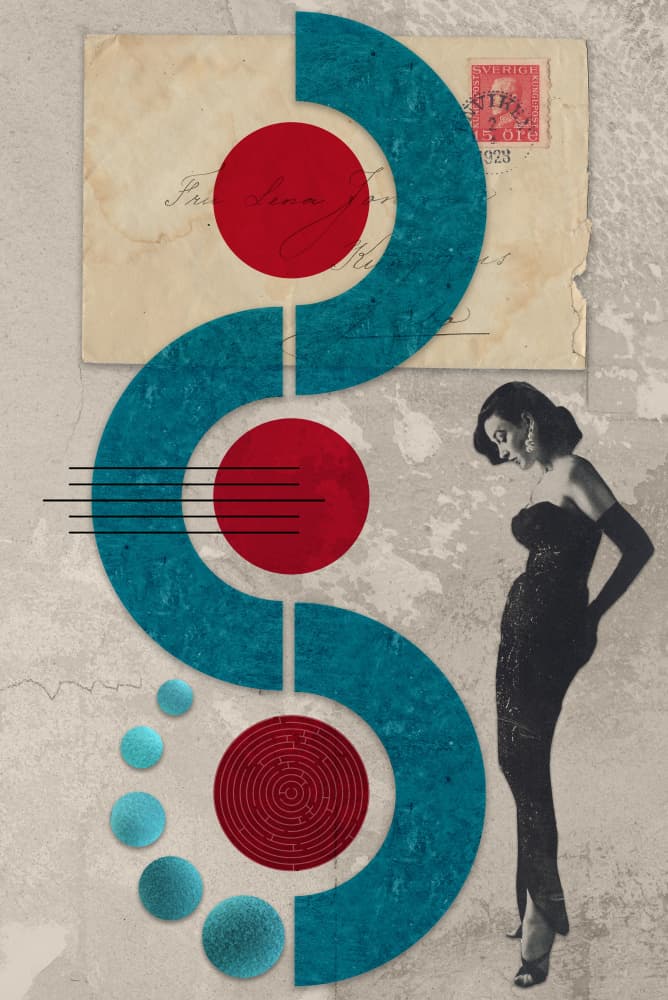 Retro Woman Abstract Curves by Pia Lilenthal — canvas wall art