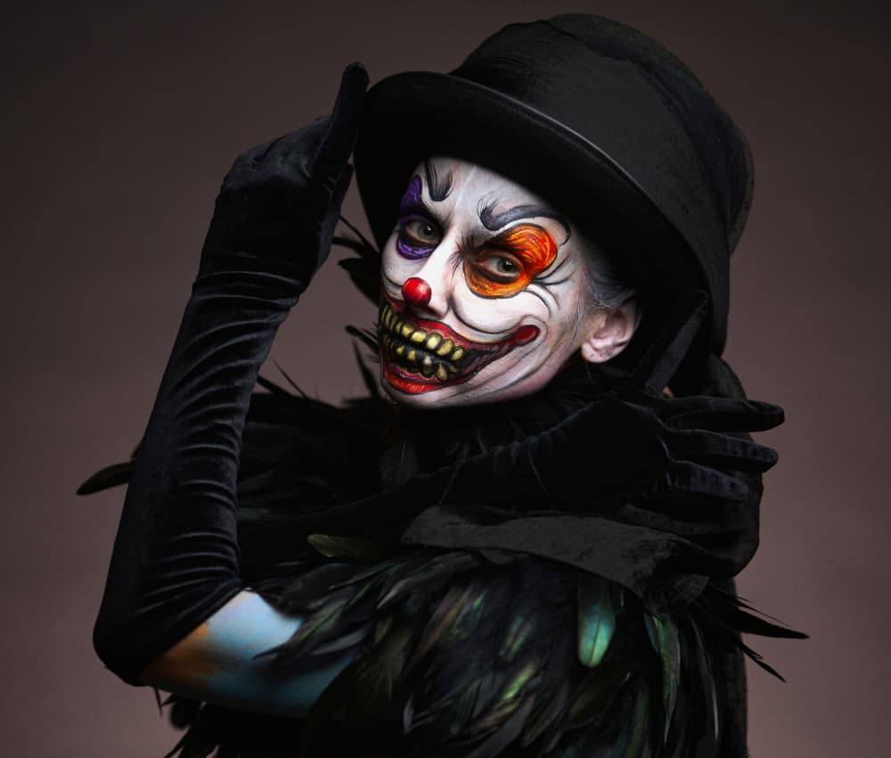 Scary Clown Portrait by Offer Ellbogen — canvas wall art
