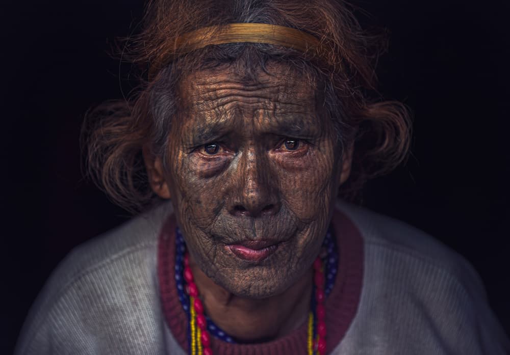 Tattooed Tribal Elder by Marco Tagliarino — canvas wall art