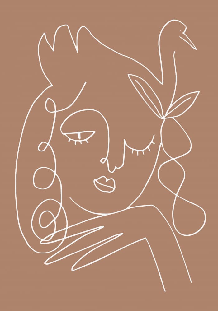 Serene Woman Bird by Pictufy Studio — canvas wall art