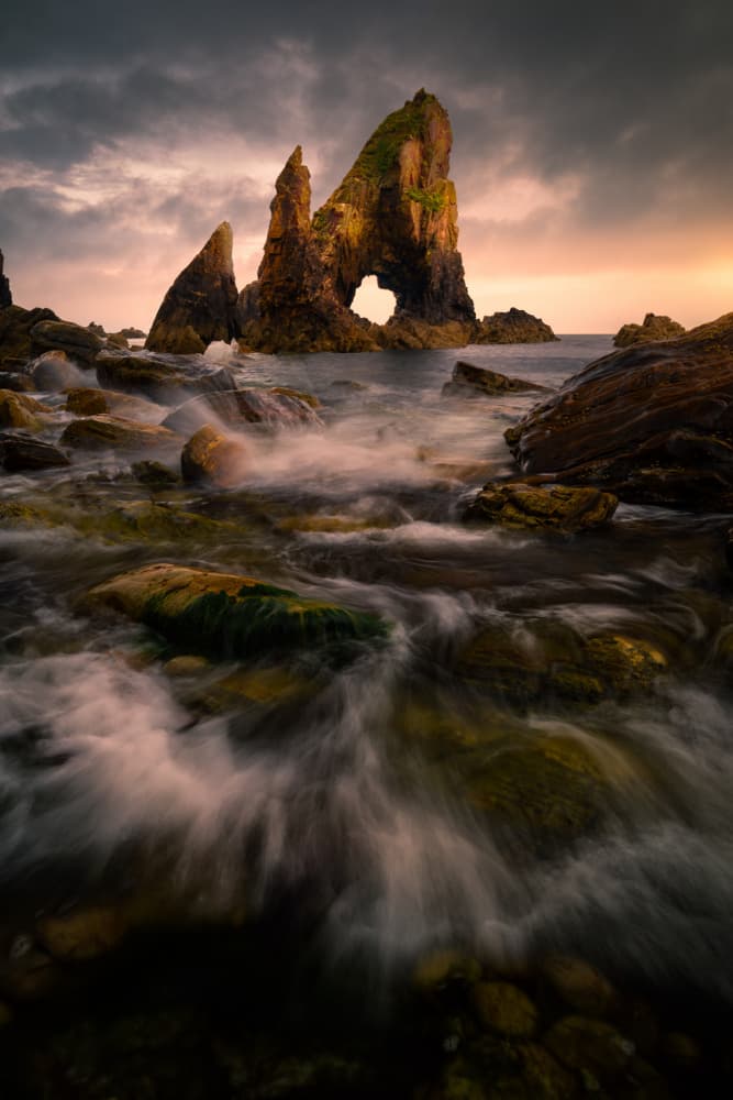 Golden Sea Stack Arch by SANDEEP MATHUR — canvas wall art