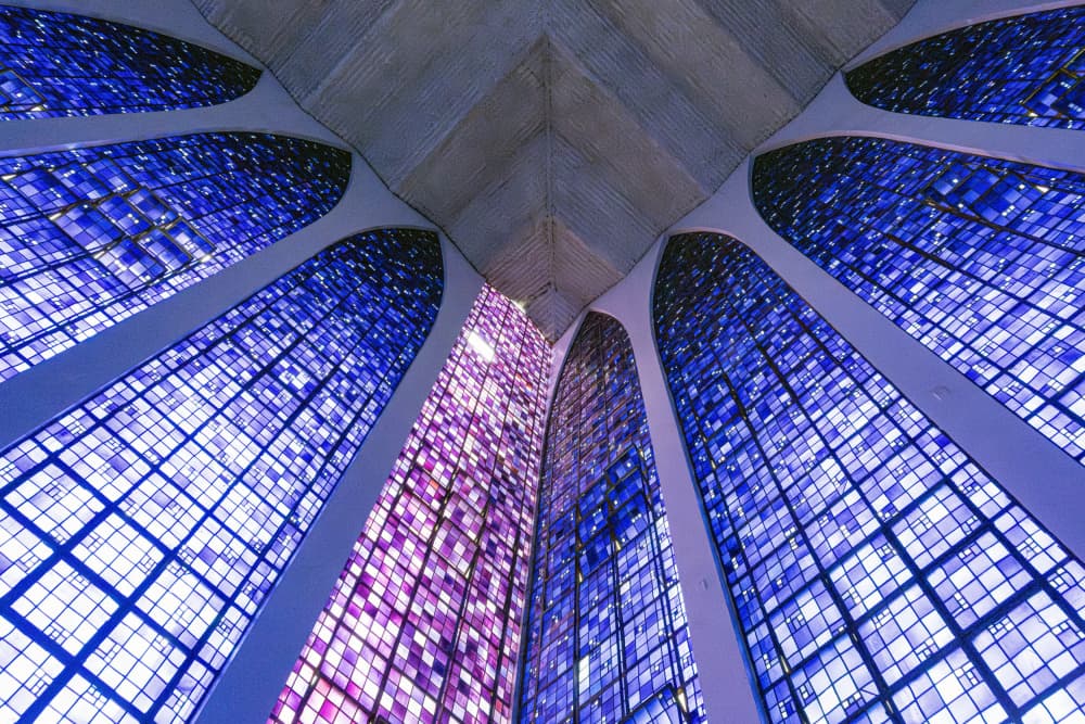Vibrant Stained Glass Cathedral by Linda Wride — canvas wall art
