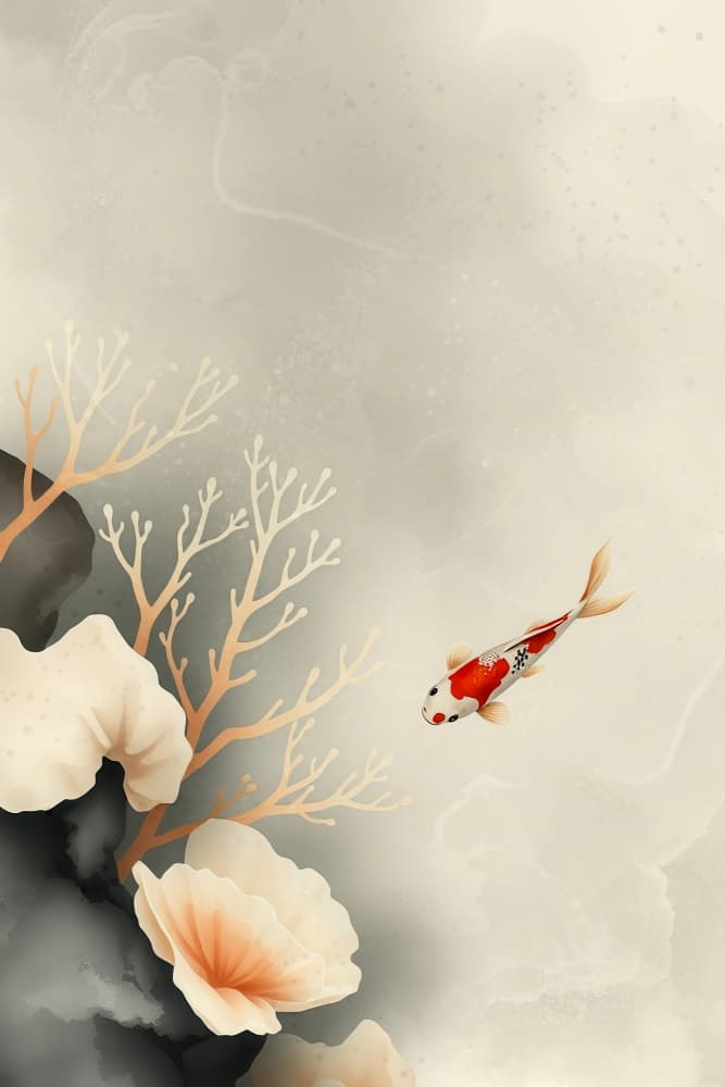 Serene Koi Garden by Fadil Roze — canvas wall art