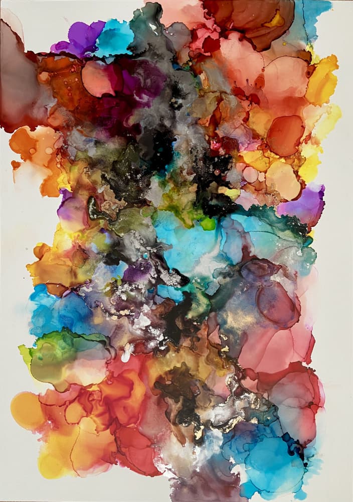 Vibrant Fluid Ink Flow by Irene Chua — canvas wall art