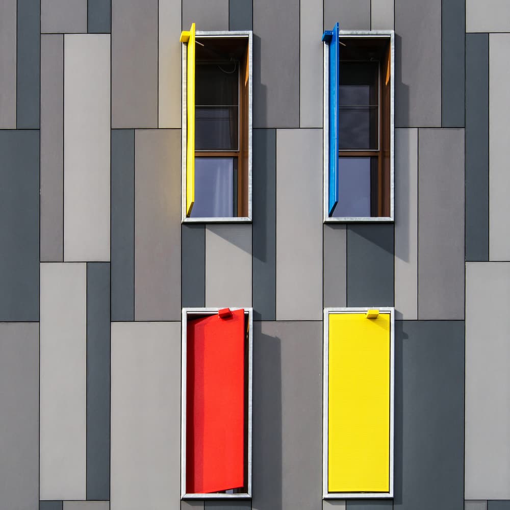 Colorful Modern Facade by Luc Vangindertael (laGrange) — canvas wall art