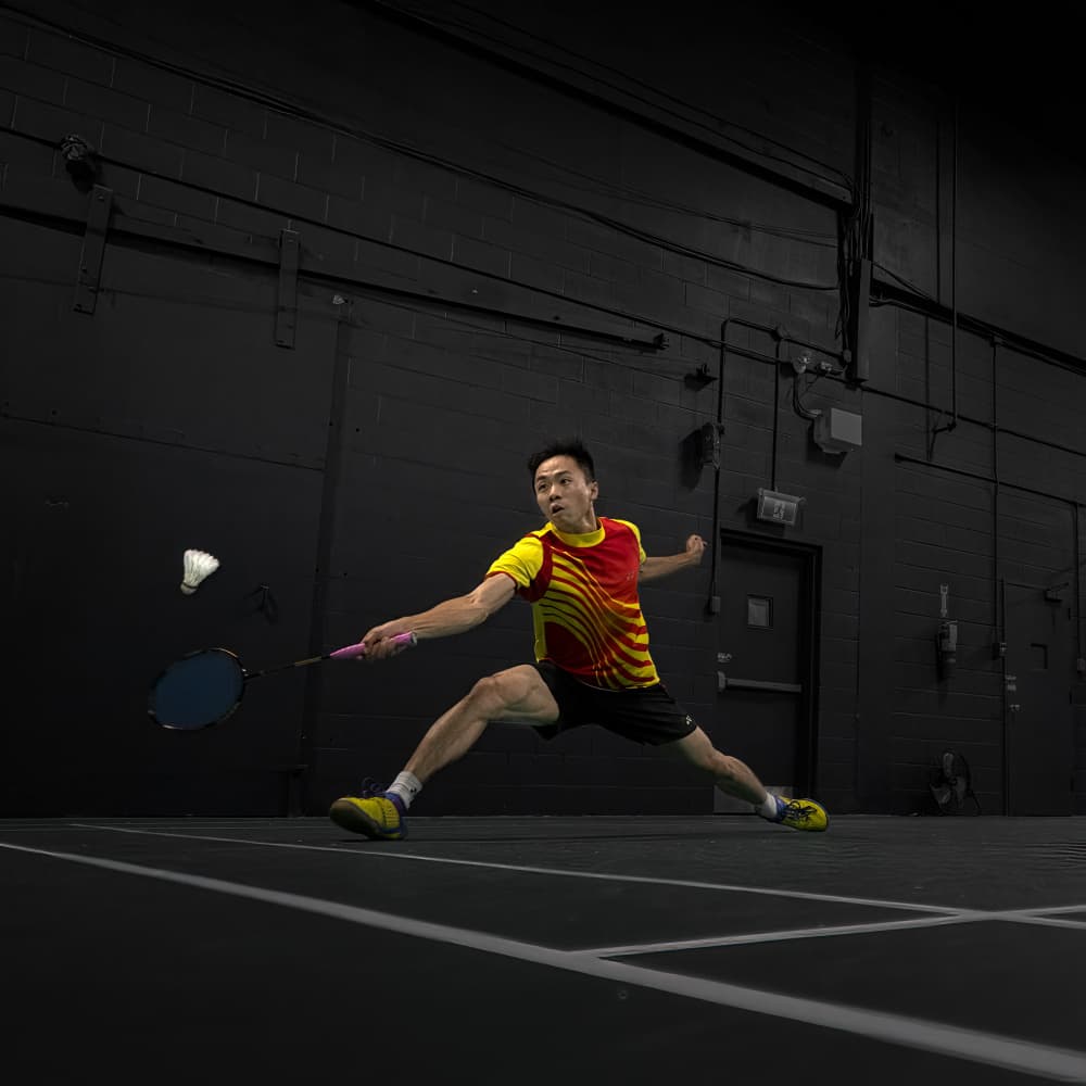 Focused Badminton Player by Larry Deng APA — canvas wall art