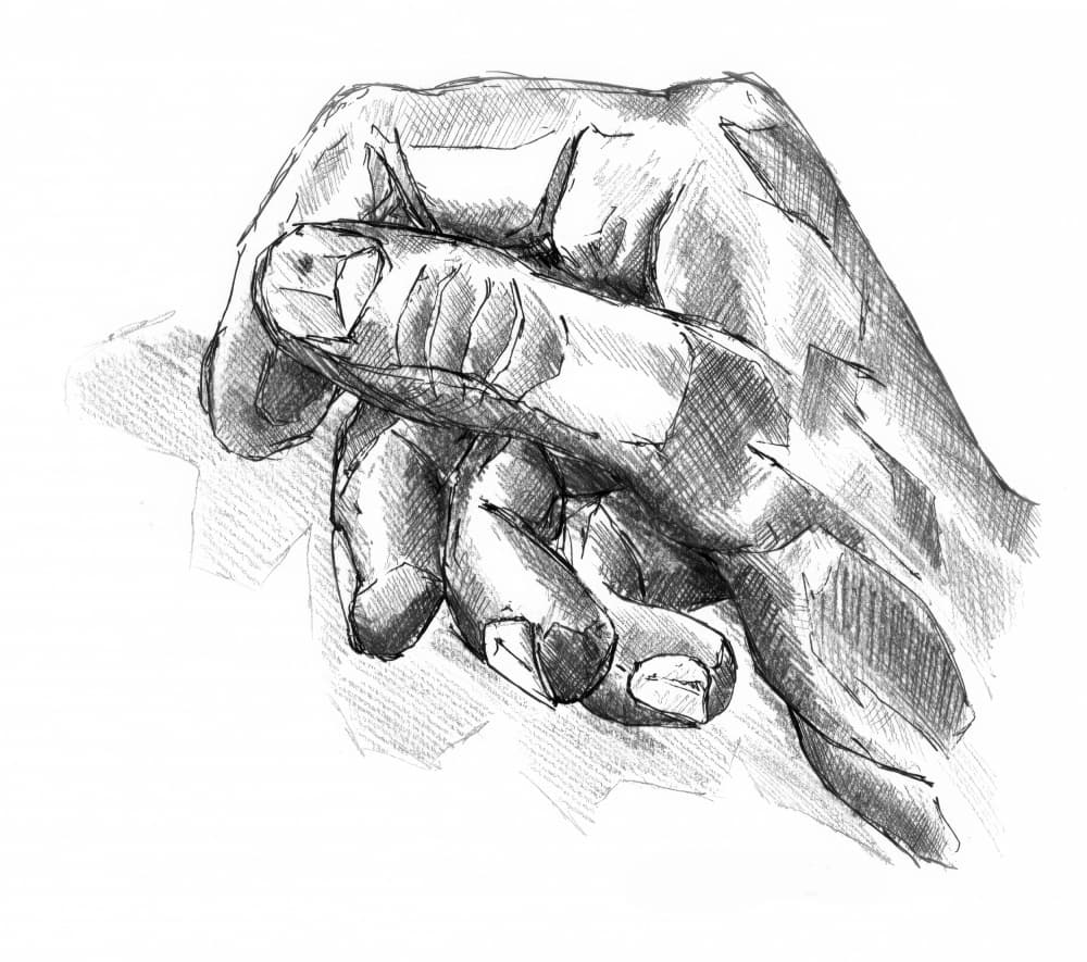 Expressive Hand Sketch by Kulik — canvas wall art