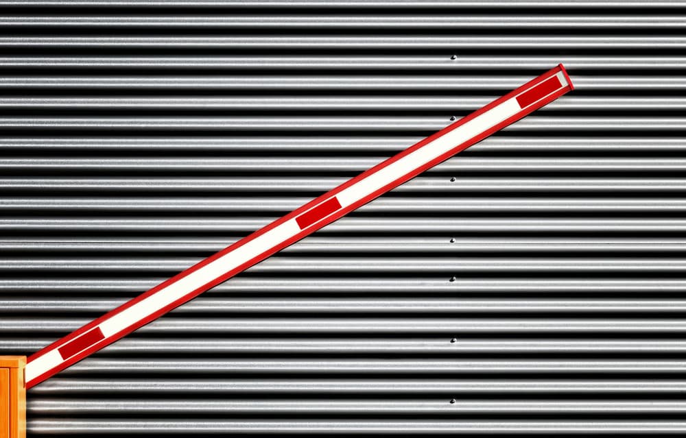 Diagonal Red Barrier by Burghard Nitzschmann — canvas wall art