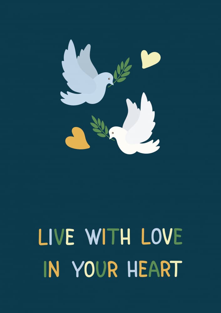Peaceful Doves Love Message by Olena Kovalova — canvas wall art