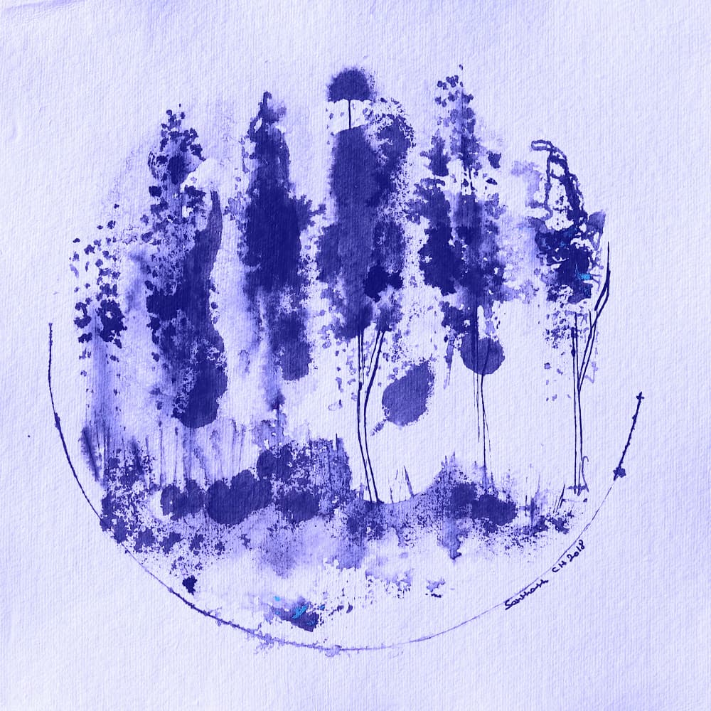 Indigo Forest Moon by Santhosh ch — canvas wall art