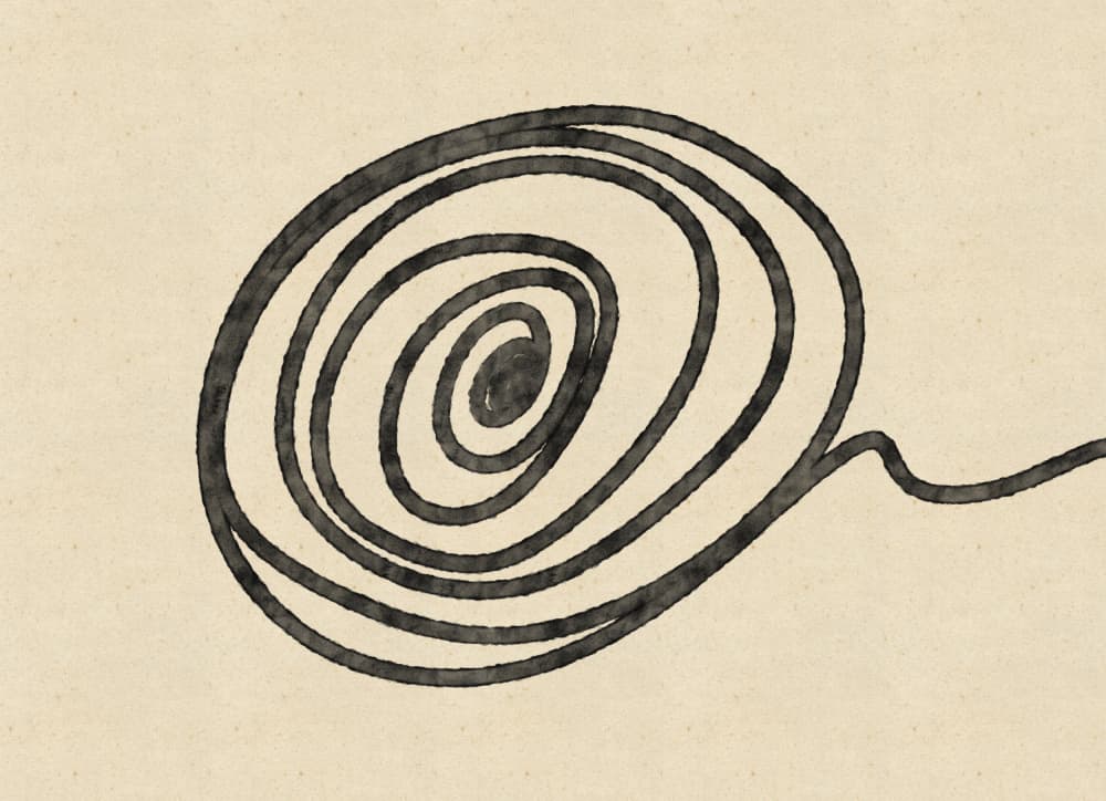 Minimal Black Spiral by Nicholas — canvas wall art