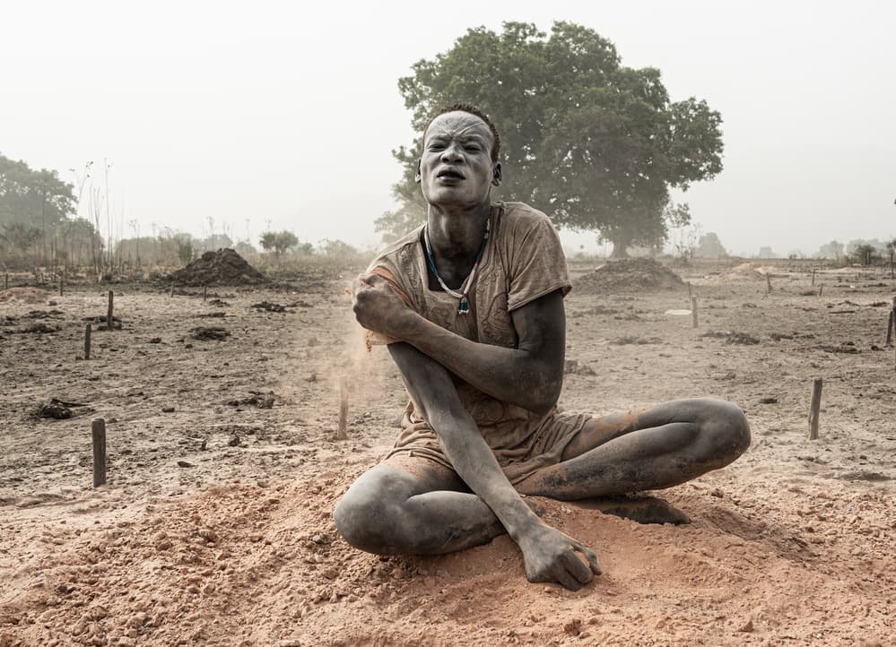 Contemplative Man Dry Landscape by Elena Molina — canvas wall art
