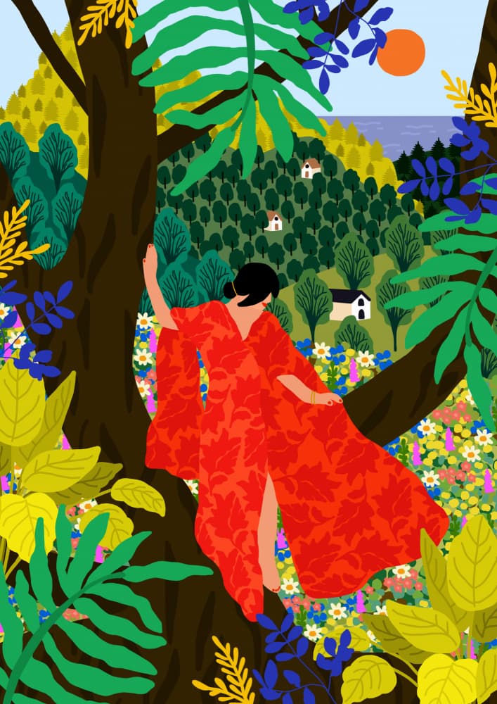 Girl In a Tree by Rafaela Mascaro — canvas wall art