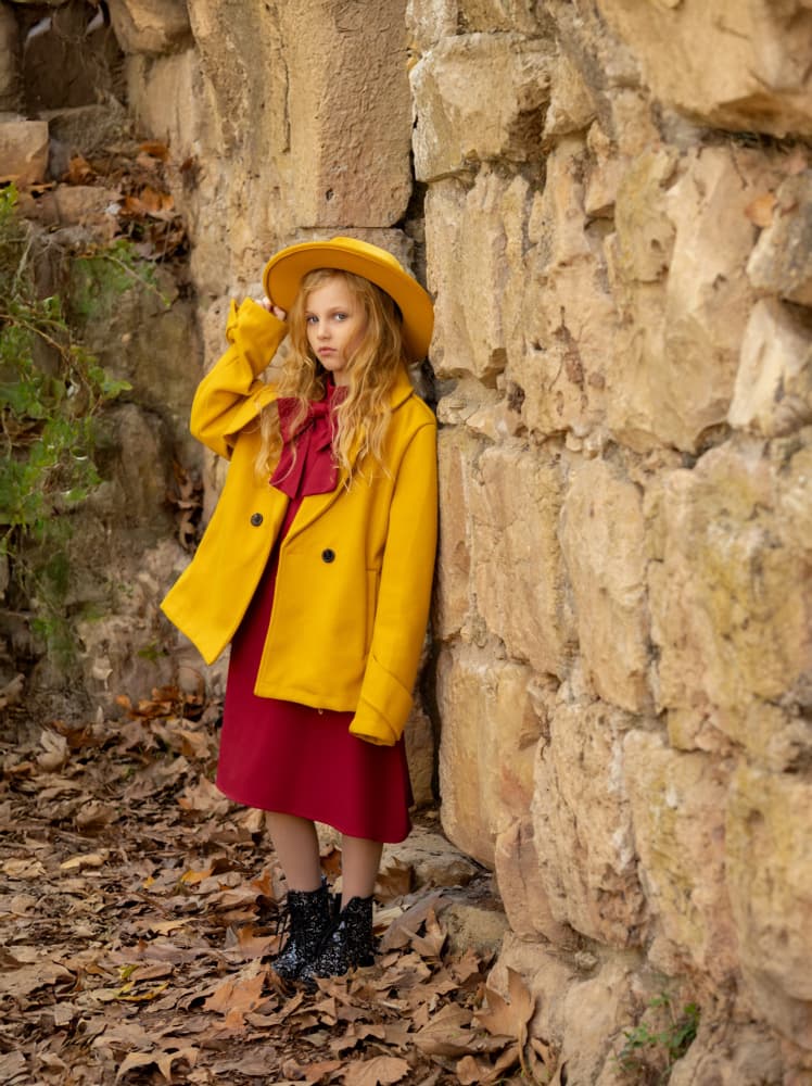Autumn Girl In Yellow Coat by Svetlana Kirzh — canvas wall art