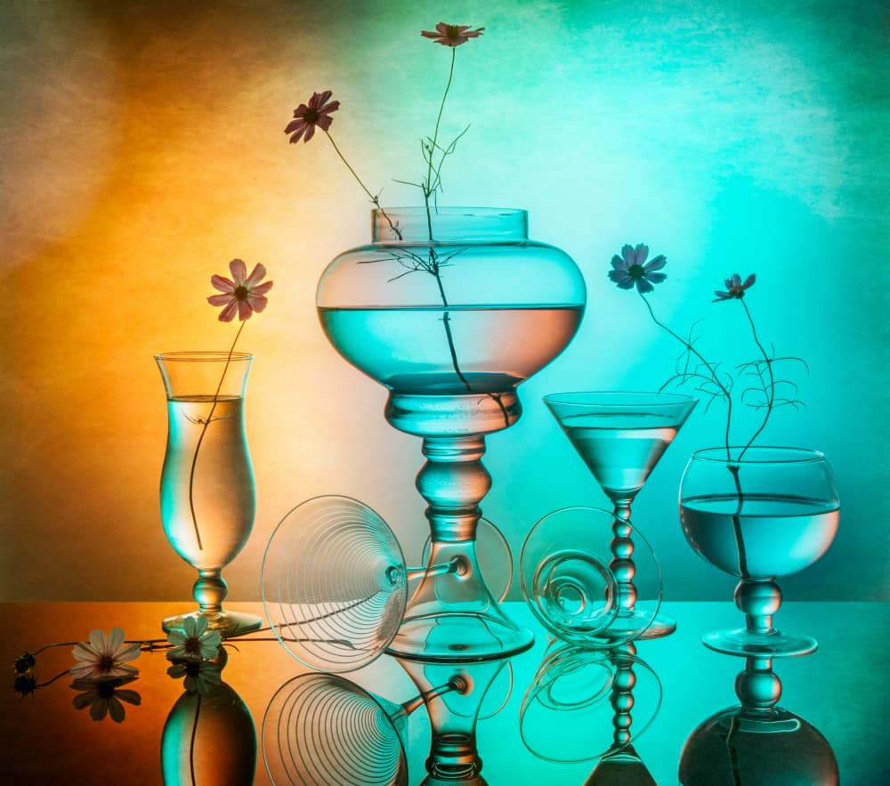 Vibrant Glass Still Life by Louie Luo — canvas wall art