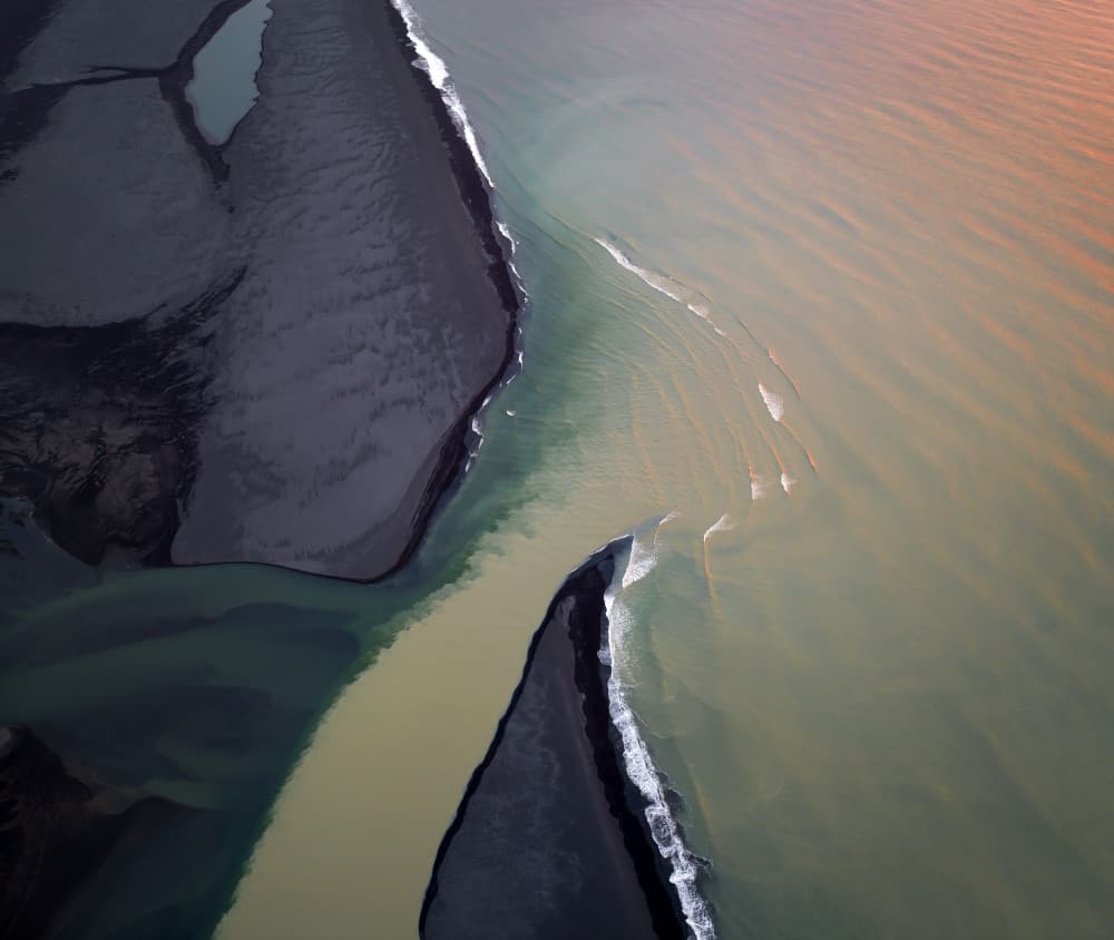 Aerial River Delta by Shenshen Dou — canvas wall art