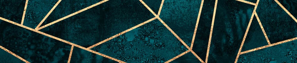 Elegant Teal Gold Pattern by Elisabeth Fredriksson — canvas wall art