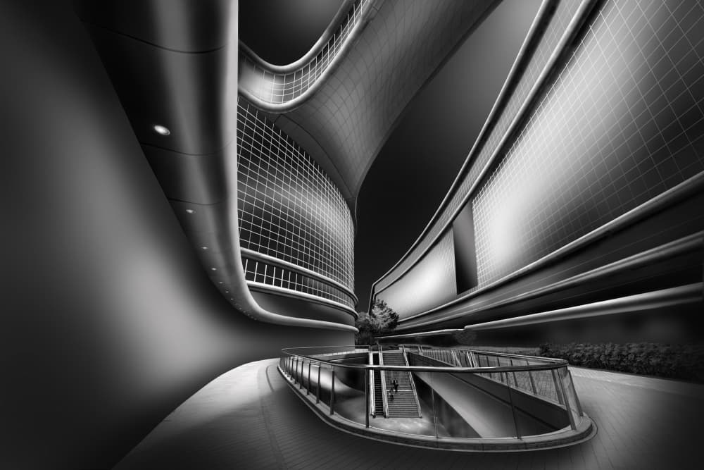 Sleek Architectural Curves by jordiegeatorrent — canvas wall art