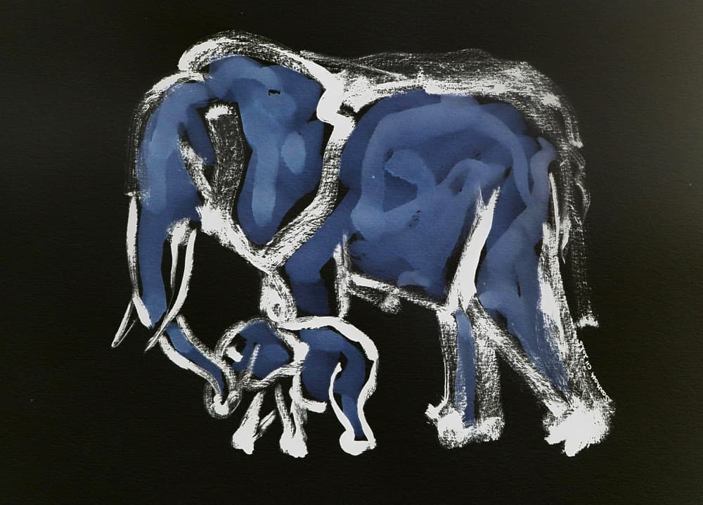 Blue Elephant Bond by Santhosh ch — canvas wall art