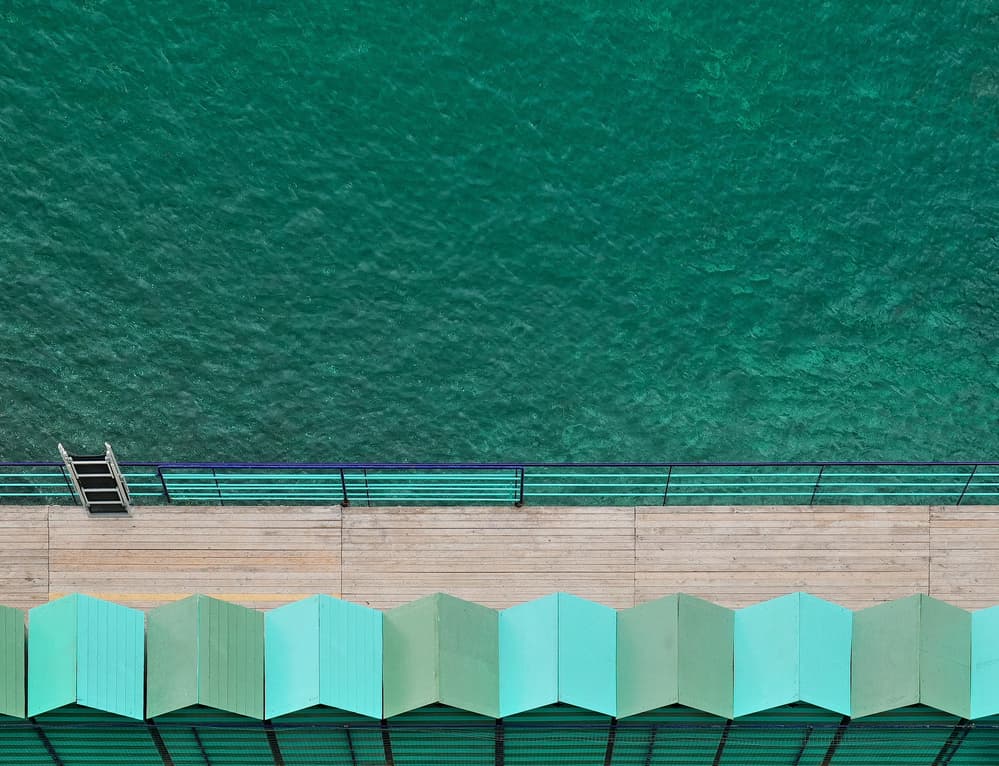Teal Water Promenade by Markus Auerbach — canvas wall art