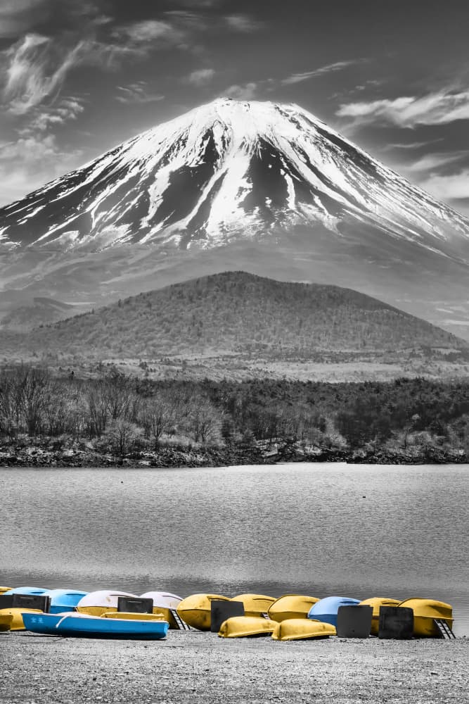 Mount Fuji And Boats by Melanie Viola — canvas wall art