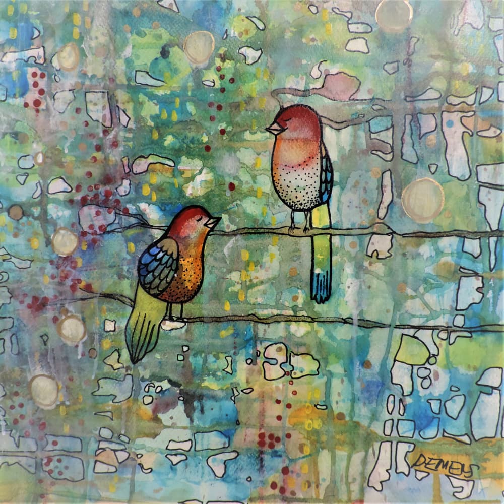Colorful Forest Birds by Sylvie Demers — canvas wall art