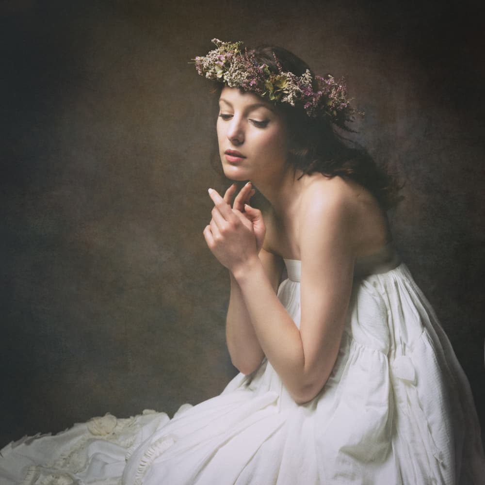 Flower Crown Maiden by Christian Kurz — canvas wall art
