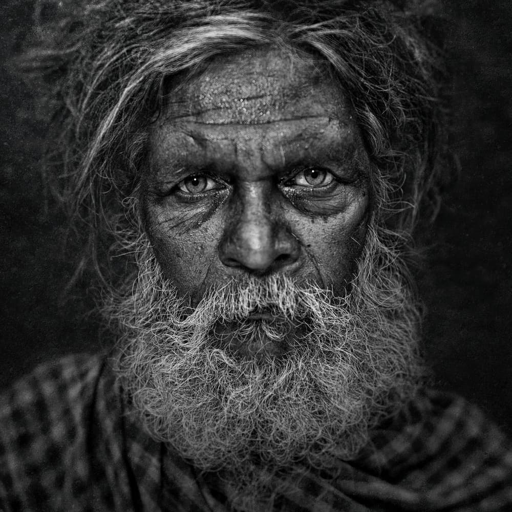 Wise Old Man Portrait by Fadhel Almutaghawi — canvas wall art