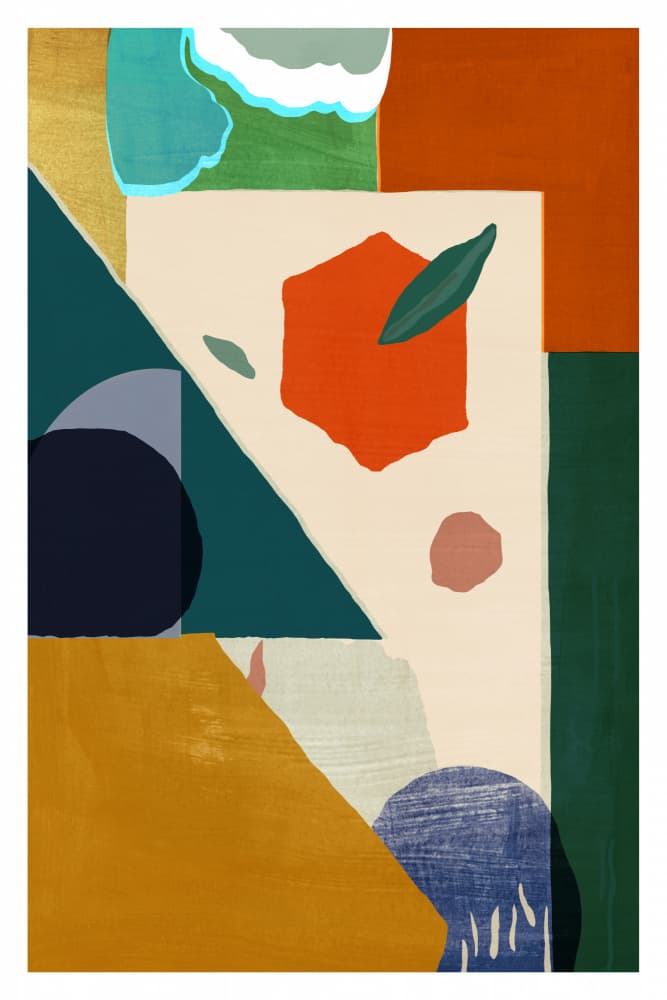 Abstract Orange Shapes by casa cartissi — canvas wall art