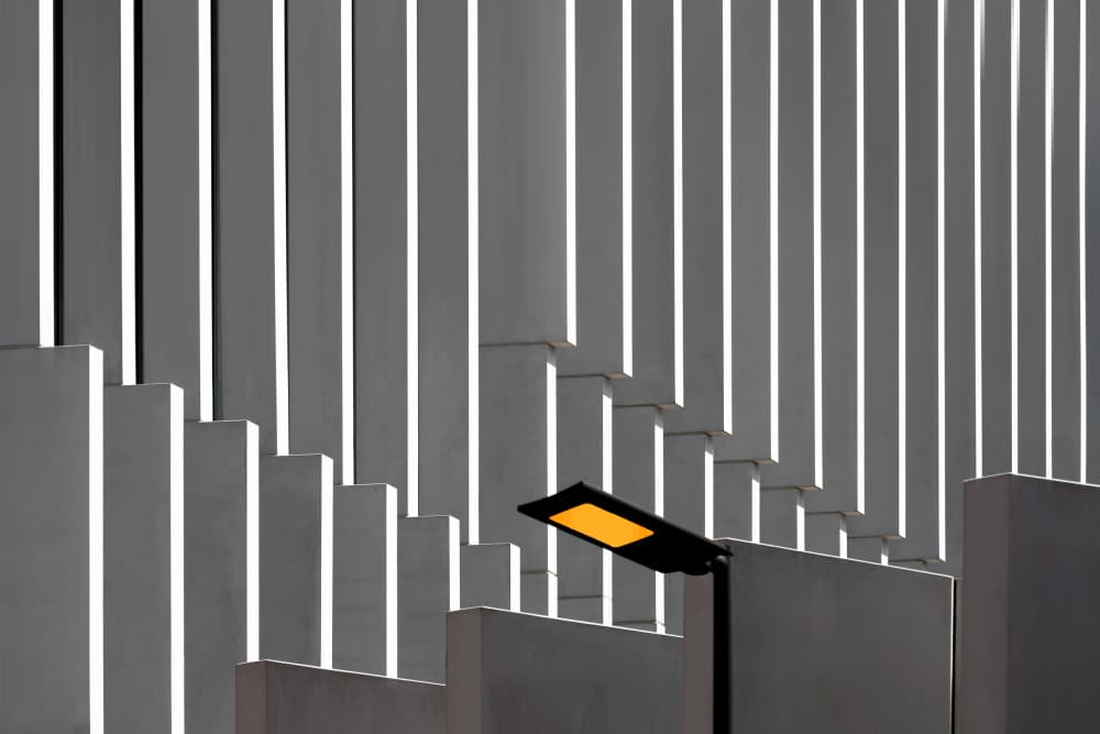 Geometric Urban Lamp by Hans-Wolfgang Hawerkamp — canvas wall art
