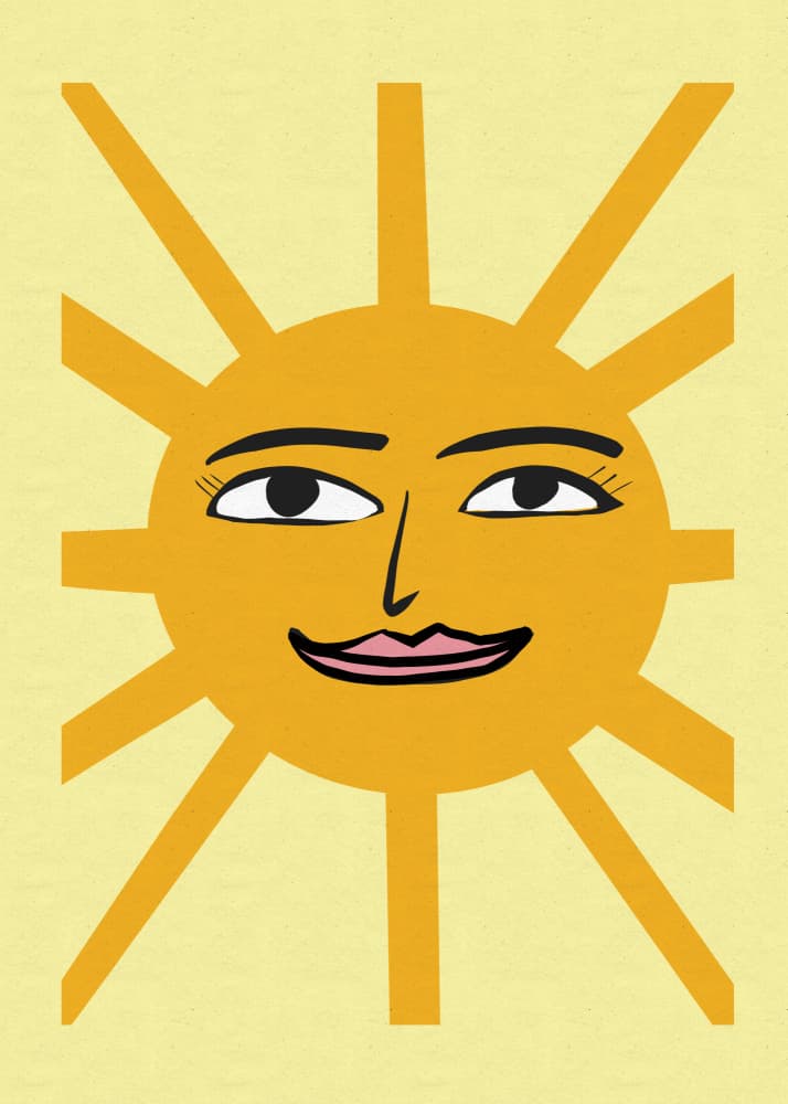 Happy Smiling Sun Face by Sharyn Bursic — canvas wall art