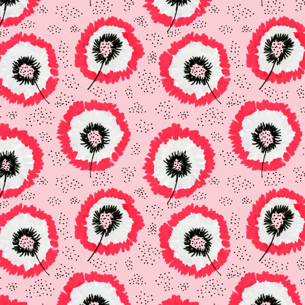 Whimsical Pink Blooms by Michele Channell — canvas wall art
