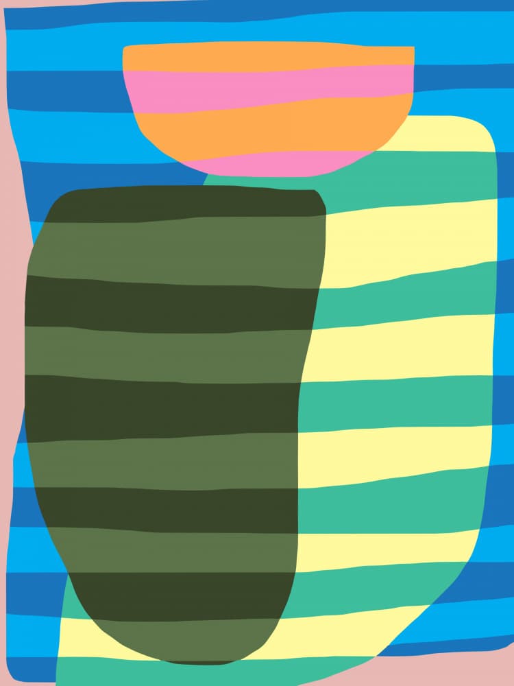 Colorful Striped Shapes by Little Dean — canvas wall art