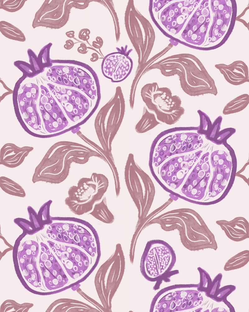 Pomegranates Pattern by Anis Illustration — canvas wall art