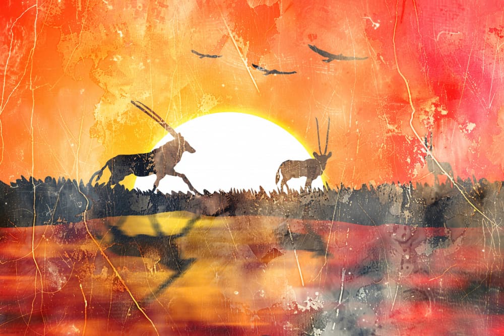 African Sunset Oryx by Rafal Kulik — canvas wall art