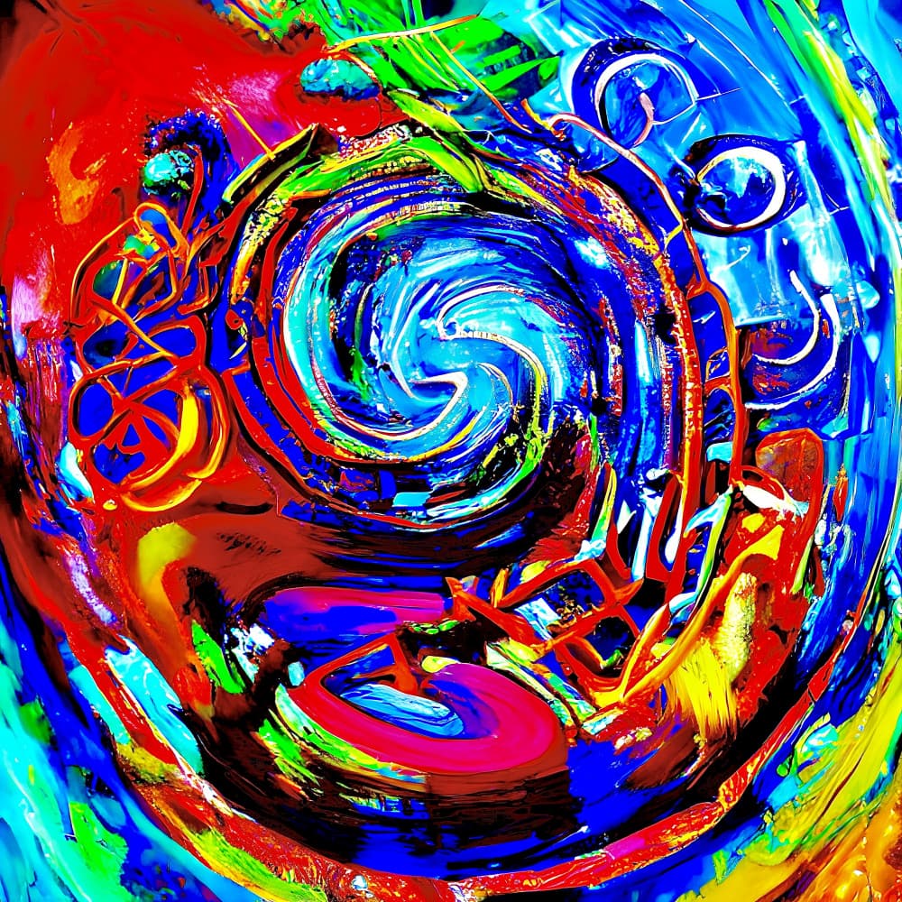 Vibrant Dynamic Abstract by mnemonixART — canvas wall art