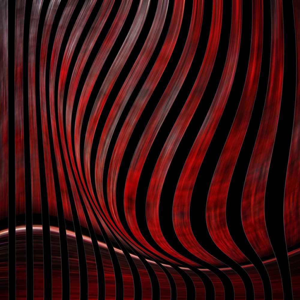 Dynamic Red Waves by Gilbert Claes — canvas wall art