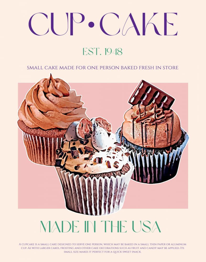 Delicious Frosted Cupcakes by Nazma Khokhar — canvas wall art