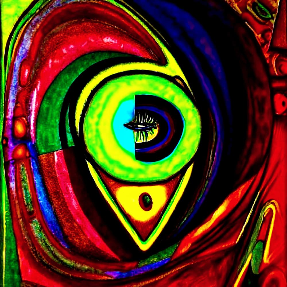 Vibrant Abstract Eye by mnemonixART — canvas wall art
