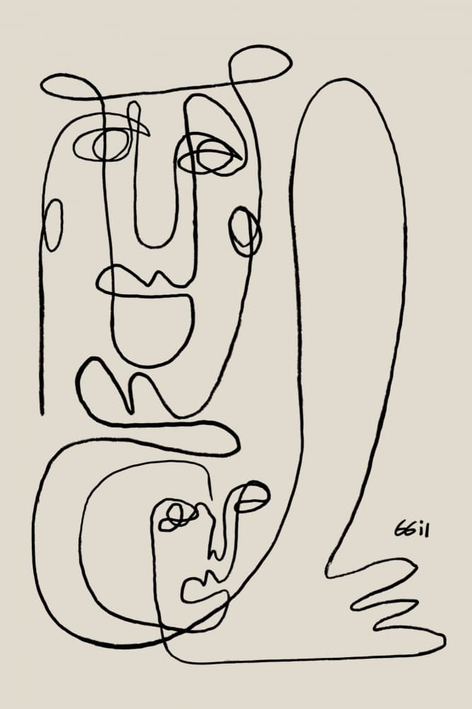 Abstract Line Faces by GIovanna Gil Alves — canvas wall art
