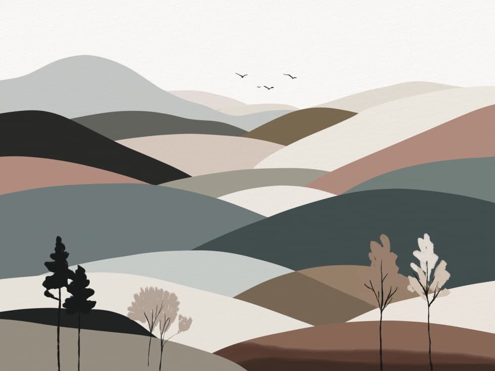 Muted Mountain Landscape by Little Dean — canvas wall art
