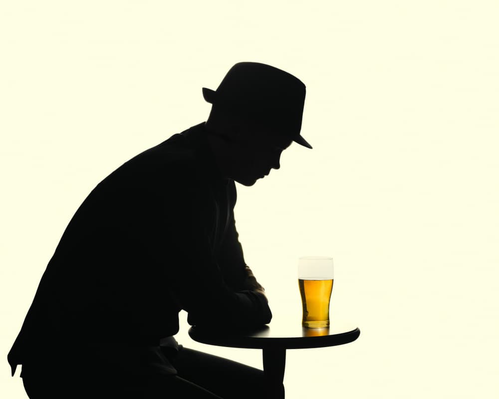 Pensive Silhouette at Bar by Petri Damstén — canvas wall art