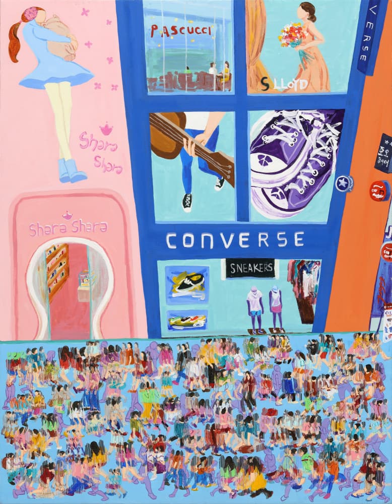 Bustling City Shops by Jukyong Park — canvas wall art