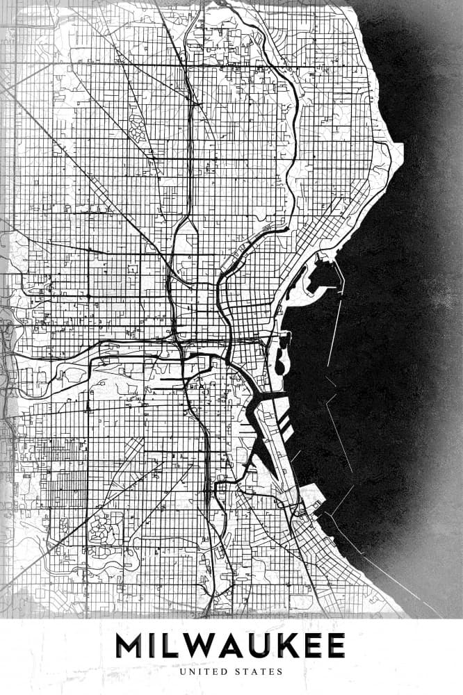 Milwaukee City Map by StudioSix — canvas wall art