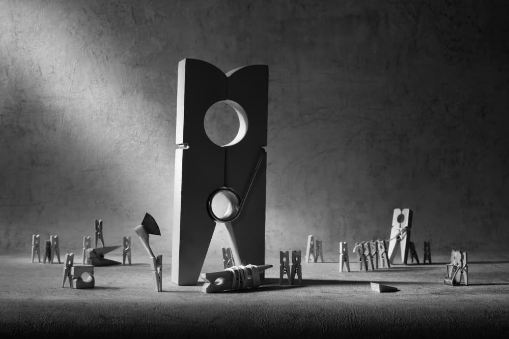 Giant Clothespin Justice by Victoria Glinka — canvas wall art