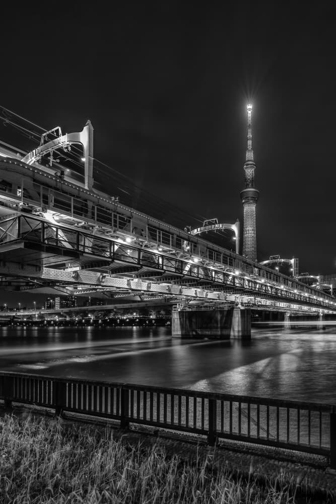 Night City Bridge by Melanie Viola — canvas wall art